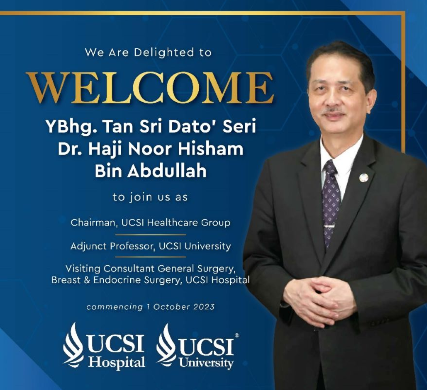 Dr Noor Hisham Abdullah dilantik Pengerusi Kumpulan Kesihatan UCSI